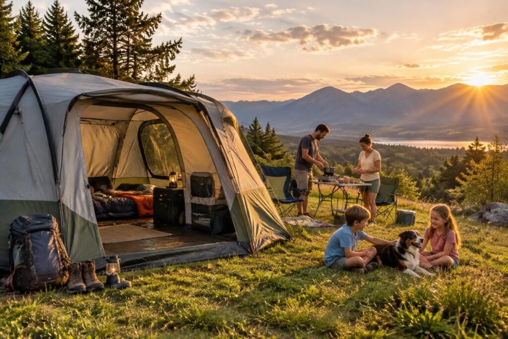 comparez les tentes de camping familiales et trouvez le modèle idéal selon vos besoins pour profiter de vacances confortables et inoubliables en plein air.